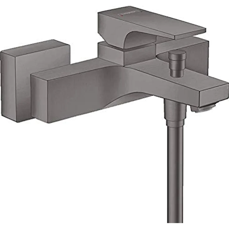 hansgrohe Wannenarmatur Metropol, Aufputz Einhebel-Wannenmischer mit Brushed Black Chrome Oberfläche, automatischer Rückstellung und Temperatureinstellung – Bild 1
