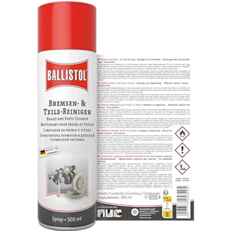 Ballistol Bremsen- und Teilereiniger-Spray 500 ml, effektive Entfernung von Öl, Fett und Bremsstaub, hohe Materialverträglichkeit – Bild 3
