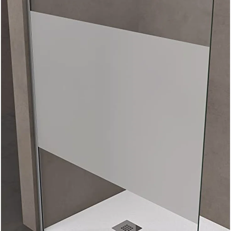 doporro Walk-in-Dusche Duschwand Bremen1MS, ESG Sichtschutz Glas Duschabtrennung, Milchglas Streifen, 8mm ESG-Sicherheitsglas, Chrom/Aluminium/Edelstahl/Messing – Bild 4