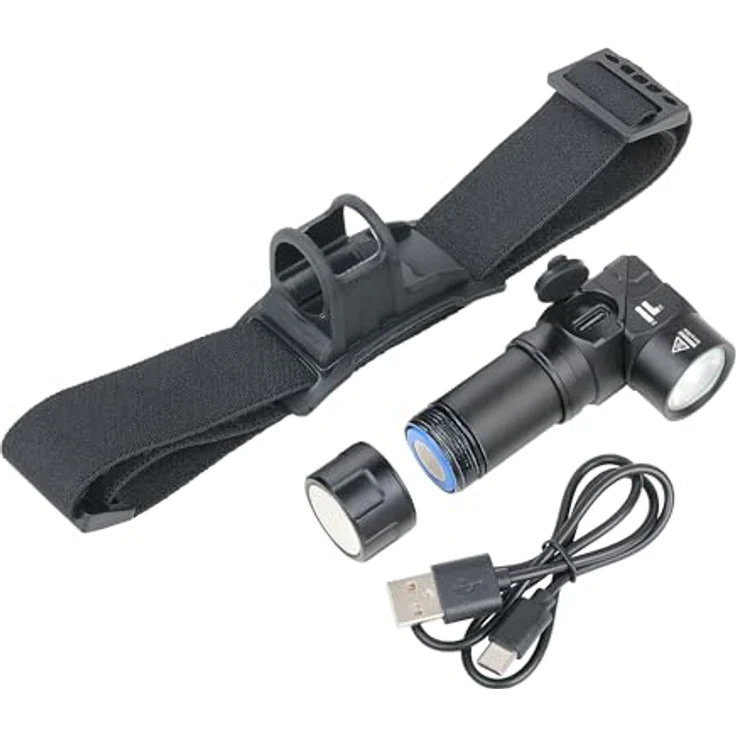 TROIKA ECO KNICKLICHT MICRO, multifunktionale Taschenlampe/Knicklampe mit 5 Leuchtfunktionen, Magnetboden, wiederaufladbar, Aluminium, schwarz – Bild 1