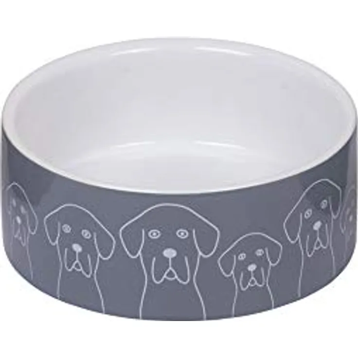 Nobby Keramik Napf Dogs weiß Ø 12 x 4,5 cm, 0,25 l