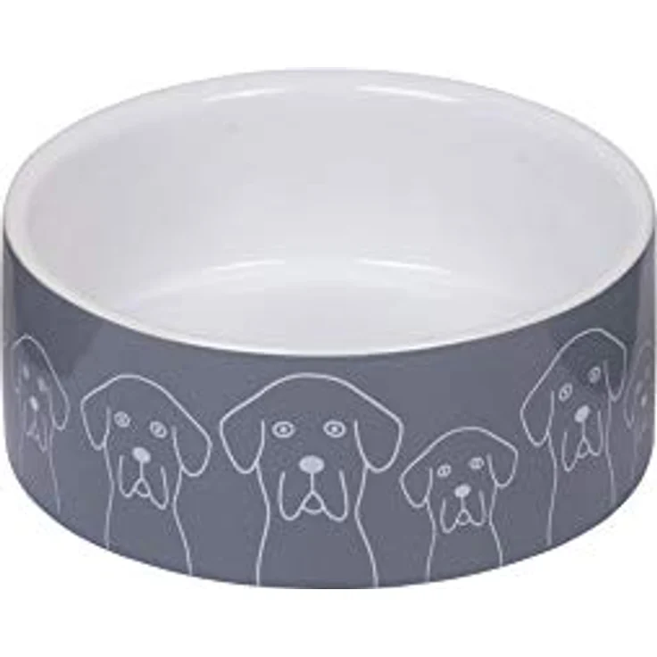 Nobby Keramik Napf Dogs weiß Ø 12 x 4,5 cm, 0,25 l