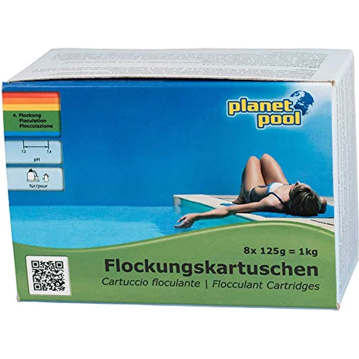 Planet Pool Flockungskartuschen, 1 kg, gepresstes Flockmittel zur Verbesserung der Filterwirkung, 8 Kartuschen à 125 g – Bild 3