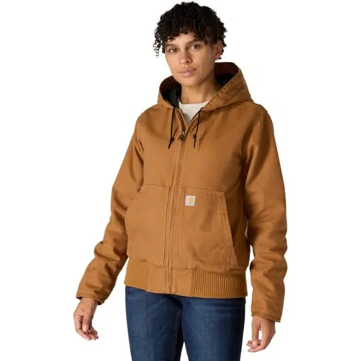 Carhartt WASHED DUCK ACTIVE JACKET, Arbeitsjacke aus 100% Baumwolle, LOOSE FIT, mit isolierender 3M Wattierung, schwarze Farbe