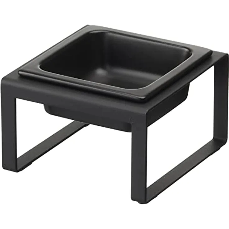 Yamazaki TOWER 5817 Futternapfständer einzeln, 300ML, Schwarz, Stahl/Keramik, Pet Food Bowl Stand, Single