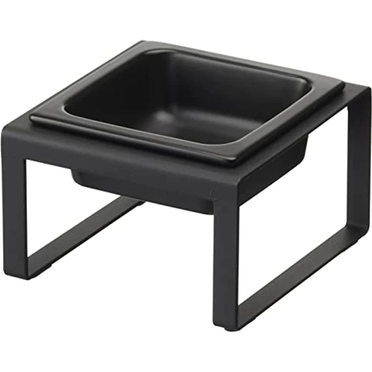 Yamazaki TOWER 5817 Futternapfständer einzeln, 300ML, Schwarz, Stahl/Keramik, Pet Food Bowl Stand, Single – Bild 1