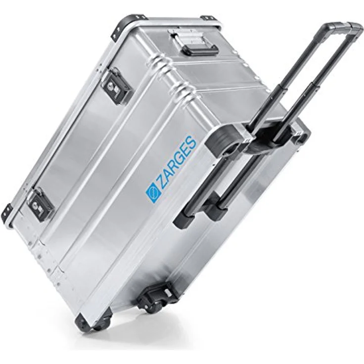 ZARGES Aluminium-Mobilbox 99 L, Werkzeugkoffer mit ausziehbarem Griff und Rollen, Außenmaß 800 x 400 x 455 mm – Bild 1
