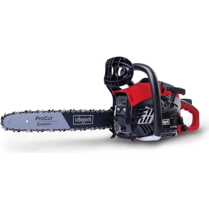 Scheppach Benzin-Kettensäge PCS38, 1.300 W 2-Takt-Motor, Schwertlänge 35 cm, max. Aststärke 33,5 cm, werkzeugloser Kettenwechsel