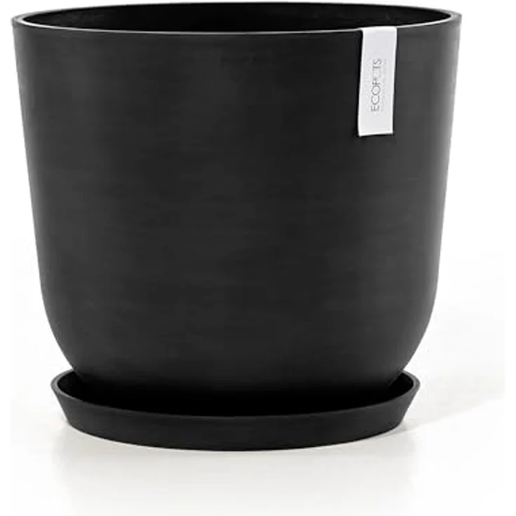 Ecopots Decolines 45 cm Ø Schwarze Kunststoff-Blumentöpfe | Wetterfeste Blumentöpfe für den Außenbereich, geeignet als Balkon- und Terrassentöpfe | Aus recyceltem Kunststoff, designed für 10 Jahre Nutzung – Bild 6