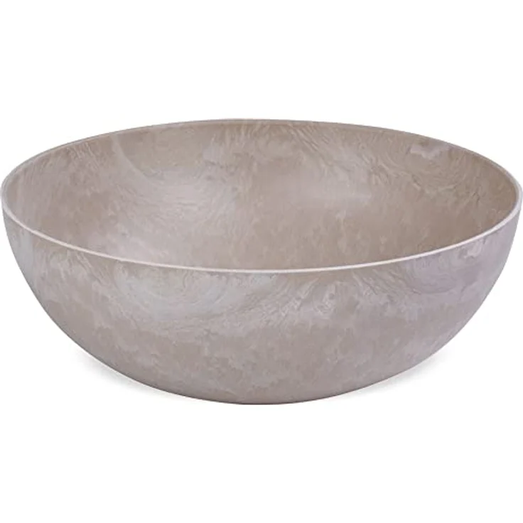 matches21 Pflanzschale für draußen - Dekoschale Sand grau marmoriert als Blumentopf Pflanztopf - Schale in 20 x 7,5 cm für Garten, Balkon oder Friedhof als Grab-Schmuck – Bild 2