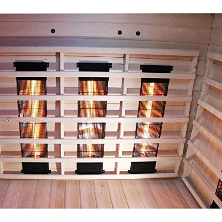 Dewello Infrarotkabine Infrarotsauna LAKEFIELD 140cm x 140cm inkl. Vollspektrumstrahler, Bodenstrahler – Bild 5