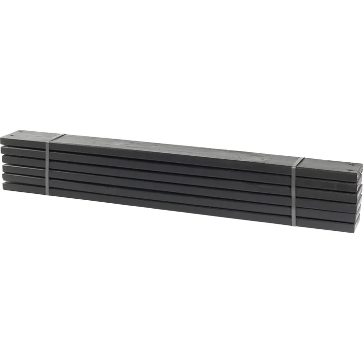 PLUS Planken PIPE 120 cm, 6 Stück, Gartenelemente aus druckimprägniertem Kiefernholz, schwarz