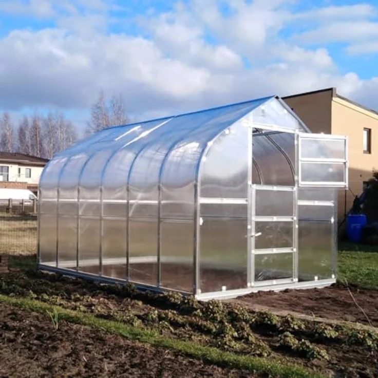 Klasika Gewächshaus KLASIKA STANDART 10 (2,5 x 4 m) mit Fundament, 4 mm Polycarbonat und automatischen Dachluken, grau – Bild 2