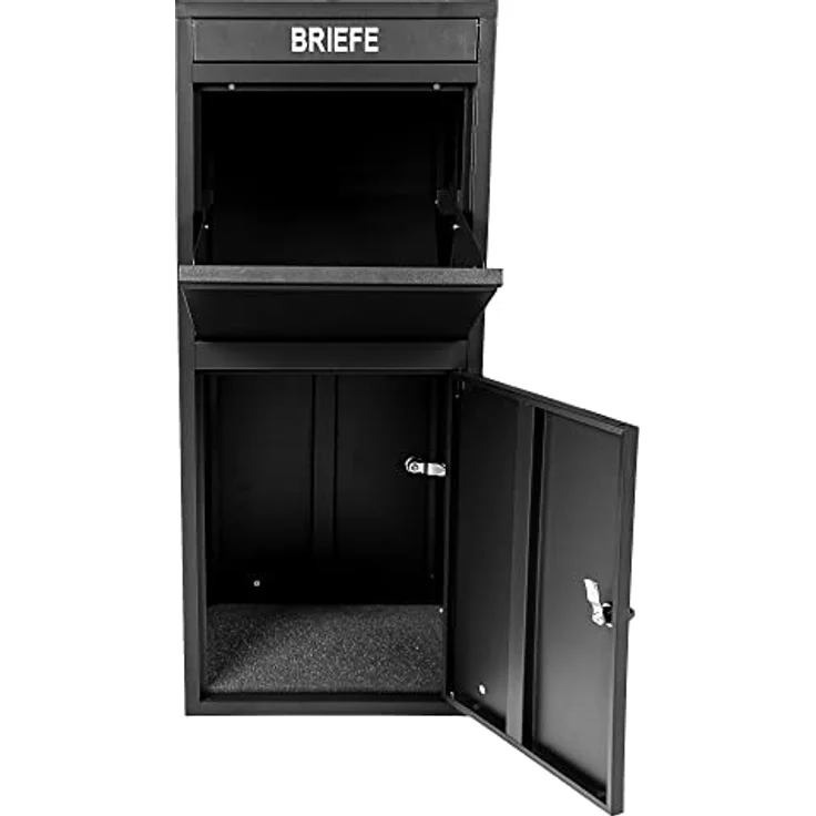 Ondis24 1-türige Korona Paketbox Postbox für Pakete, Päckchen, Warensendungen und Briefe mit Paketsafe (103 cm, Schwarz) – Bild 2