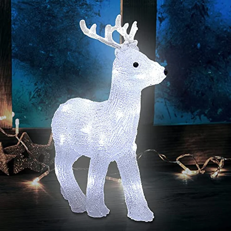 LED Acryl Figur Weihnachtsdekoration Dekofigur Weihnachten Indoor Outdoor Hirsch – Bild 4