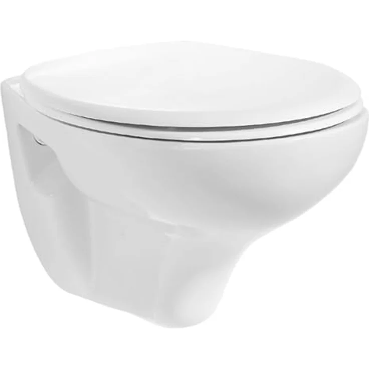 Creavit Tiefspül-WC CRV-TP320-0000-SET, Hänge Taharet WC Set Weiß, spülrandlos mit Bidet und Softclose Sitz – Bild 2