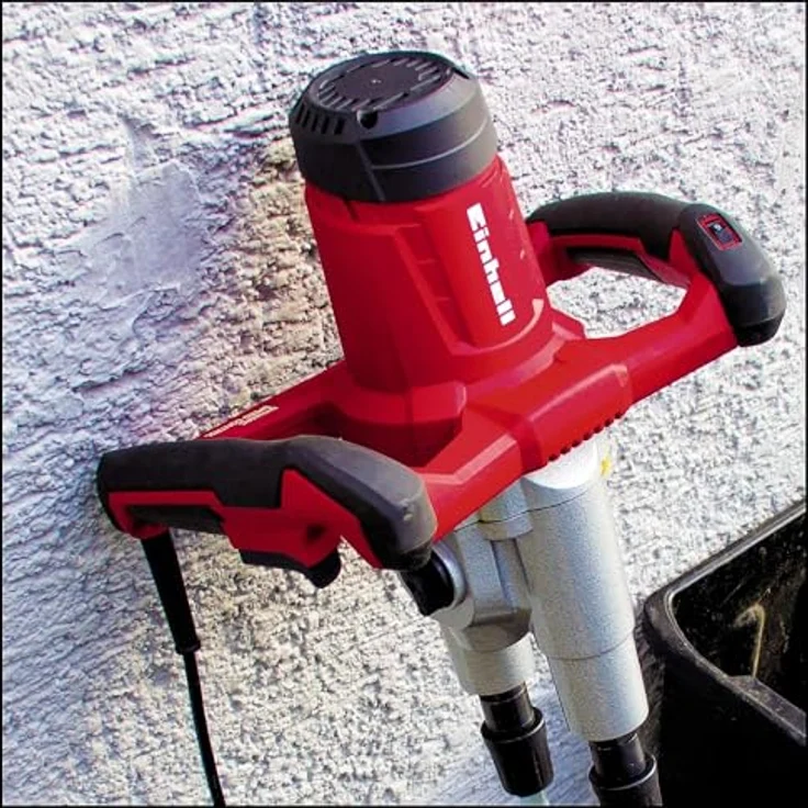 Einhell Farb-Mörtelrührer TE-MX 1600-2 Twin (1600 W, 2-Gang-Getriebe, gegenläufige Rührer, robuste Hex-Rühreraufnahme, Softstart, inkl. 2 Rührer für Mörtel Ø 120 mm) – Bild 3