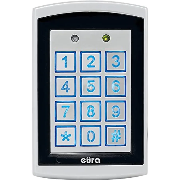 EURA AC-20C7-2, Codeschloss Zugangskontrolle mit Tastatur, RFID, wasserdicht IP55, Hintergrundbeleuchtung, vandalensicher, 2 Zonen (1000 + 10 Benutzer)