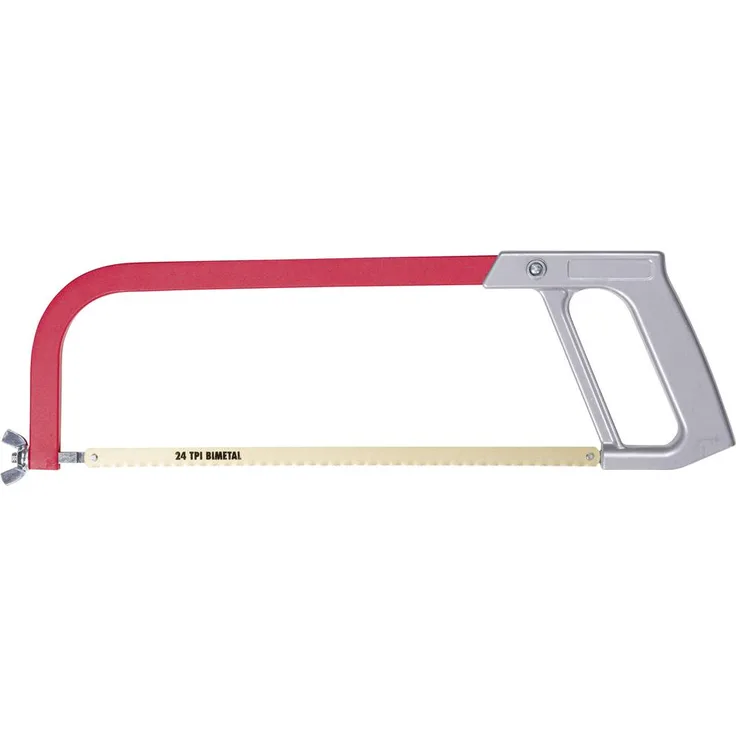 MOB 6369240010 Metallsägebogen 'UNI', robuster Aluminium-Sägebogen mit ergonomischem grauen Griff und 300 mm Blattlänge