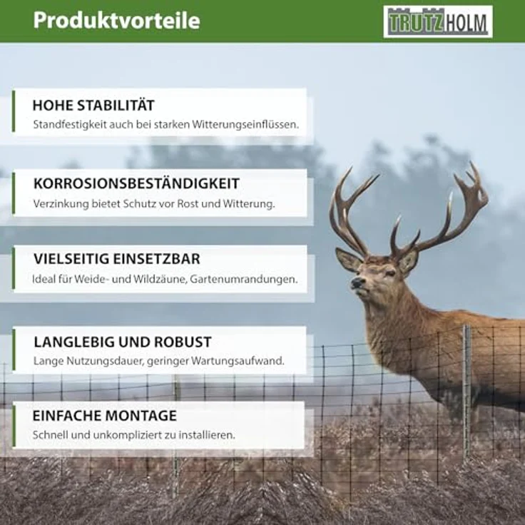 TRUTZHOLM Z-Profil Zaunpfosten 230 cm, feuerverzinkt, 10x Zaunpfähle, 1,5 mm Stärke, wetterbeständig und robust, Silber – Bild 6
