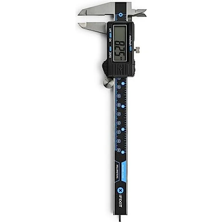 iFixit Digitaler Messschieber, Präzisionsmessgerät aus gehärtetem Stahl, 0-150 mm Messbereich, mm/Zoll Anzeige