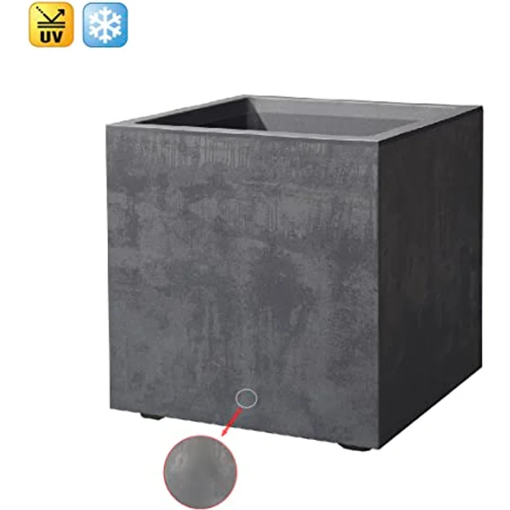 Kreher XL Pflanzkasten Millennium in verschiedenen Formaten und Farben. Tolle Naturstein Optik in Braun oder Anthrazit! Aus robustem Kunststoff! (40 Liter Anthrazit) - Preisvergleich – Bild 2