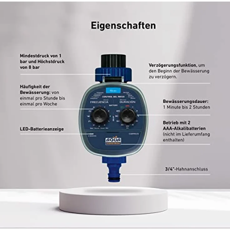 AQUA CONTROL Programmierbarer Bewässerungsregler 2. Programmierer Modell 2019 dunkelblau – Bild 4