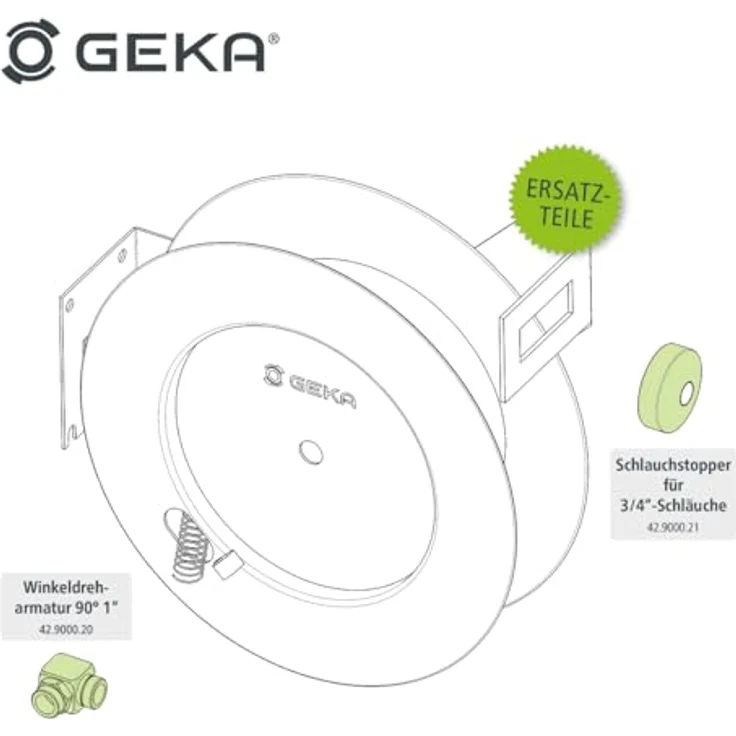 GEKA Schlauchaufroller PA 20 SK für Wasser mit automatischem Rückzug und Schlauchschutz, 3/4 Zoll GEKA, pulv.STA Gehäuse, Schlauchboxen – Bild 4