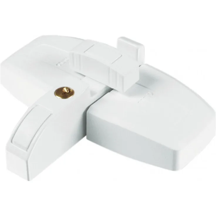 ABUS Fensterzusatzschloss f. Doppelflügelfenster DFS95W Farbe:weiss Schliessung:AL 0145