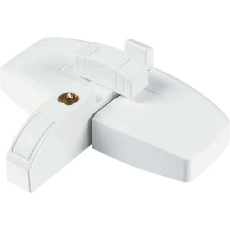 ABUS Fensterzusatzschloss f. Doppelflügelfenster DFS95W Farbe:weiss Schliessung:AL 0145 – Bild 1