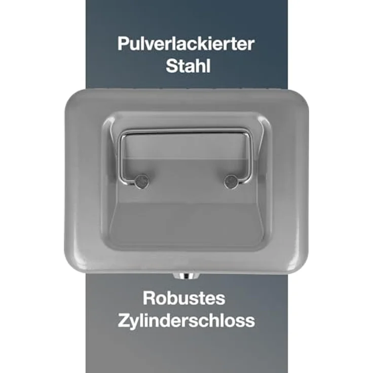 Westcott Geldkassette aus Stahlblech, abschließbar, 152x120x79 mm, mit 2 Schlüsseln, silber-farben – Bild 4