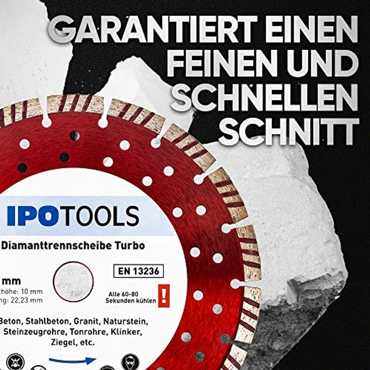 2x Diamanttrennscheibe 230 Diamantscheibe Turbo für Beton 10mm Segment – Bild 3