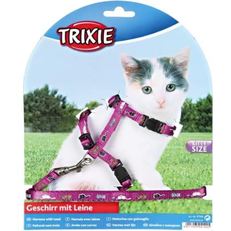 Trixie 4144 Kätzchengeschirr mit Leine, Nylon, 21–33 cm/8 mm, 1,20 m, farblich sortiert,1 Stück – Bild 5