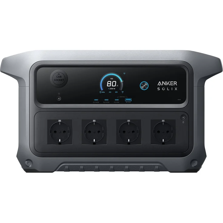 ANKER SOLIX Powerstation C 2000 Gen2, 2048 Wh, 2400 W Leistung, 4 Steckdosen, USB-C, ideal für Camping und Notfallbackup