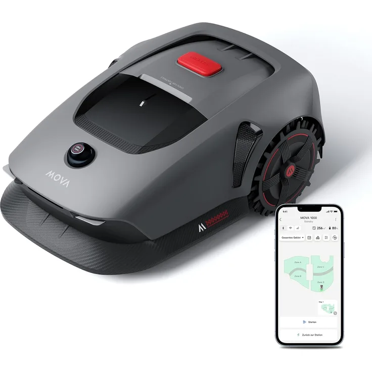 Dreame Mova Mähroboter 1000, LiDAR-navigiert, 1.000 m² Flächenabdeckung, 20 cm Schnittbreite, intelligente Hindernisvermeidung, app-gesteuertes Multibereichsmanagement