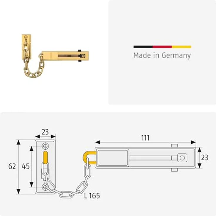 ABUS SICH Sicherheitstürkette SK 66 M Tuerkette M-messing 66m – Bild 5