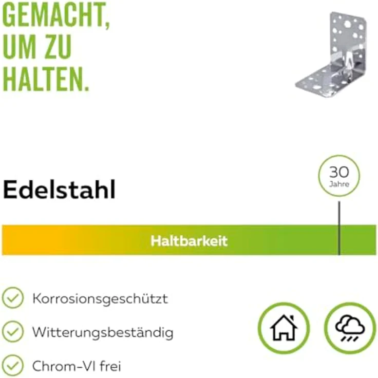 GAH Winkelverbinder A2 90x90x65 mm schwer – Bild 7