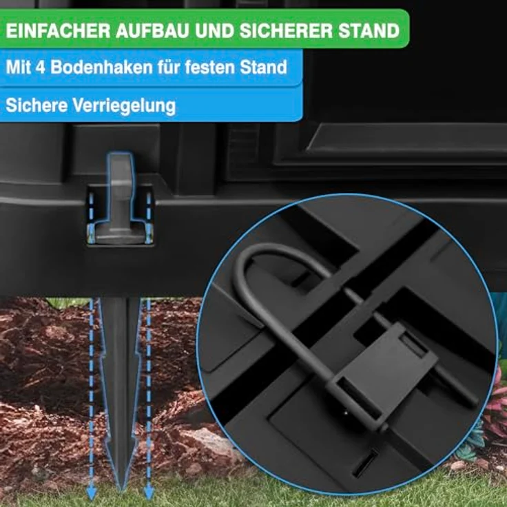 YourCasa® Garten Komposter 450 Liter groß - Schnellkomposter aus wetterfestem Kunststoff - Thermokomposter mit robusten Seitenwänden - hergestellt in EU, dunkelgrün – Bild 5