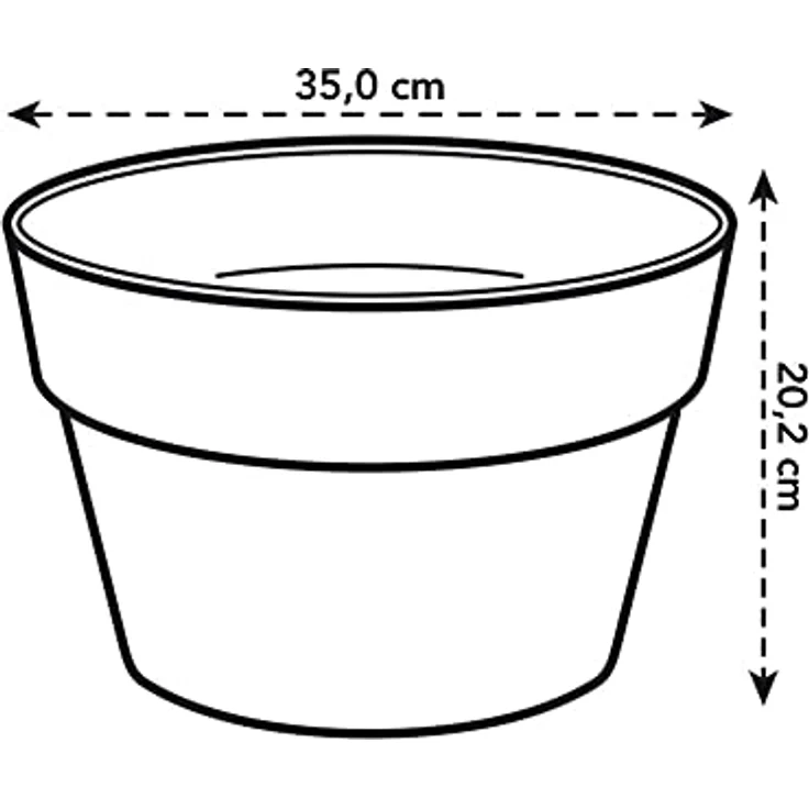 elho Loft Urban Schale 35 - Blumentopf für Außen - Ø 34.5 x H 20.2 cm - Weiß/Weiss – Bild 5