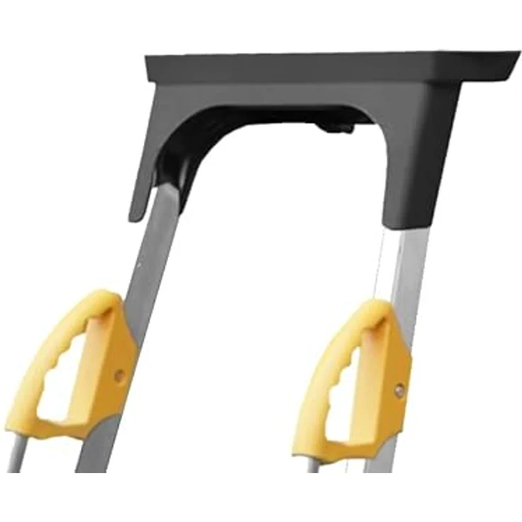 DRABEST Leiter PRO Serie Alu Klaptritt 4 Stufen Klappbare Leiter mit Sicherheits Handläufen bis 150 kg belastbar – Bild 3