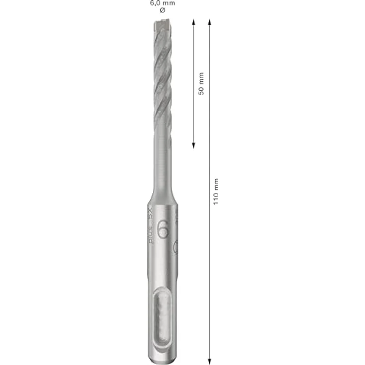 Bosch 10x PRO SDS plus-5X Hammerbohrer (für Stahlbeton, Beton, Ø 6,00 mm, Professional Zubehör Bohrhammer) – Bild 3