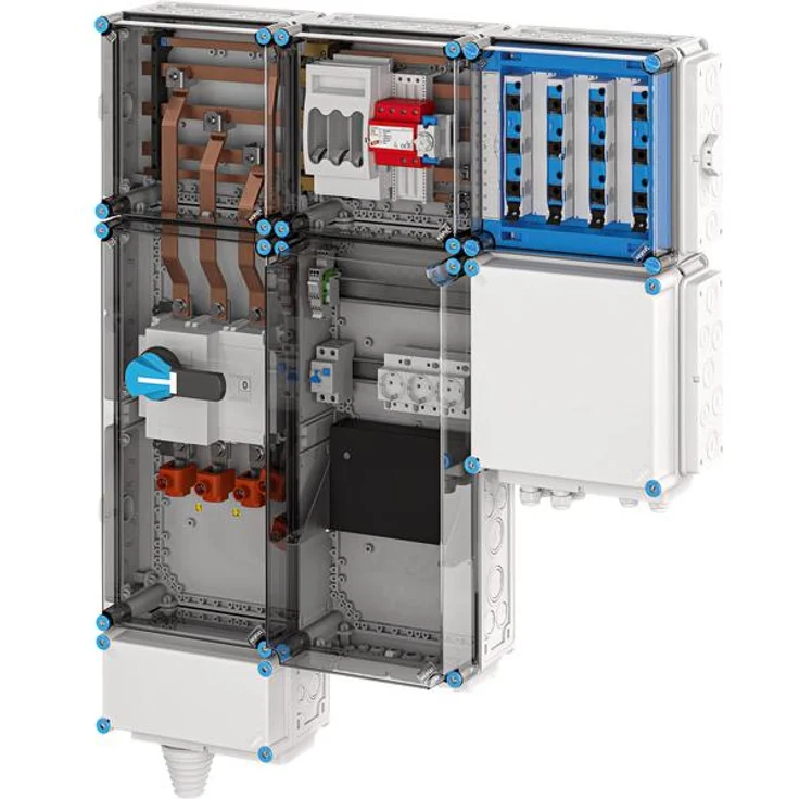 Hensel HENS Ladeverteiler, Elektroauto Ladestation nach DIN EN IEC 61439, schutzisoliert, IP 54, UV-beständig, optional mit Überspannungsschutz und Fehlerstromschutz