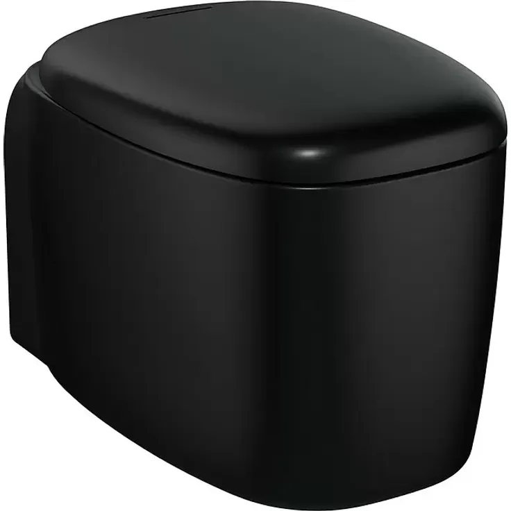 VitrA Plural Wand-WC, spülrandlos, antibakterielle Glasur, Tiefspül-WC, waagerechter Abgang, schwarz