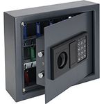 HMF 2030-11 Schlüsseltresor mit Elektronikschloss | 30 Haken | 30 x 28 x 10 cm | Anthrazit