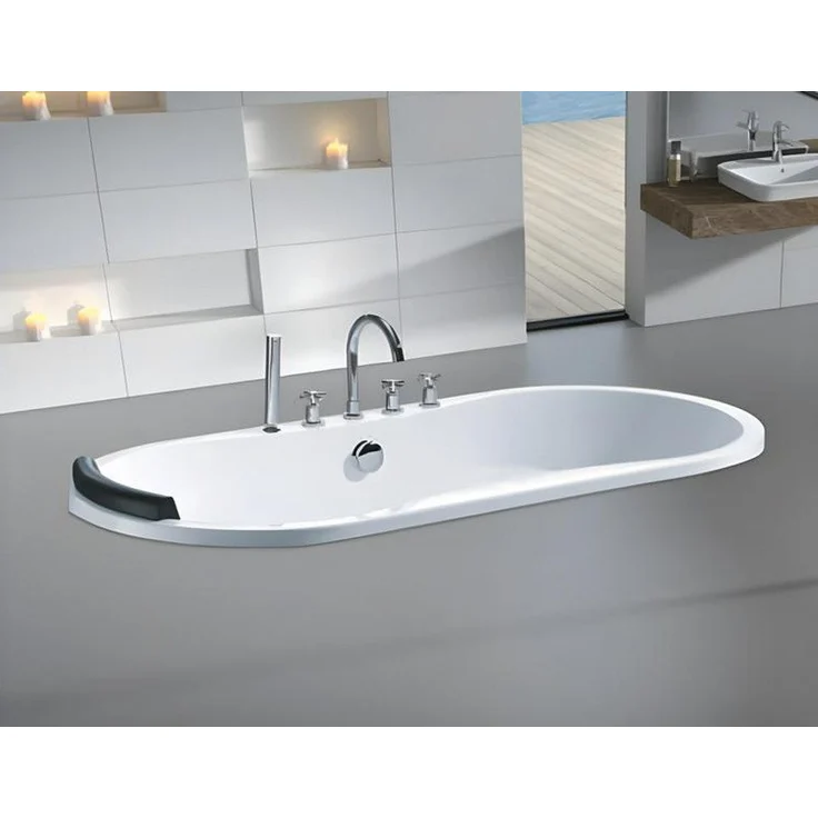 Xlmoebel Wellnessbadewanne, oval aus hochwertigem weißen Acryl mit Nackenstütze und Überlauf, Made in Europa, 170 x 80 cm