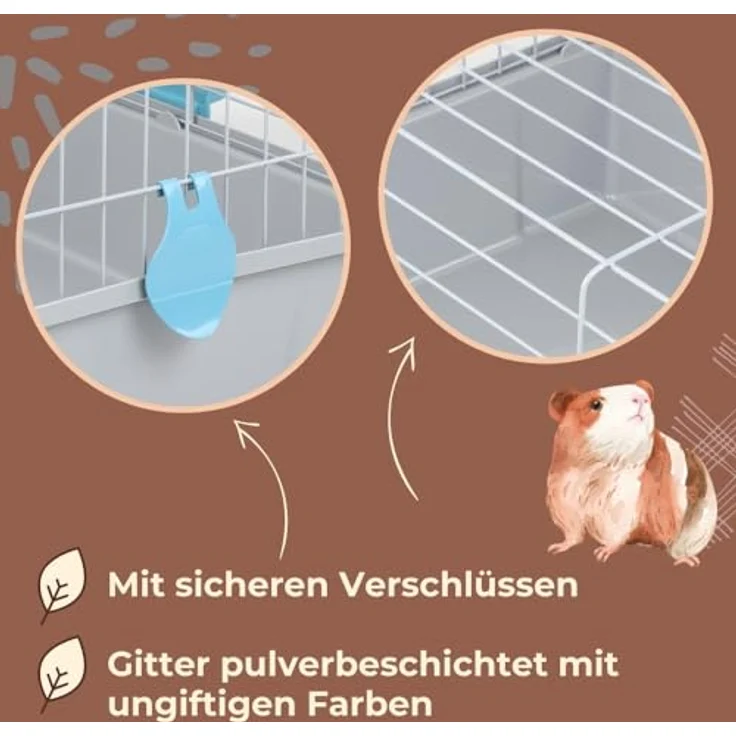 GarPet Kaninchenkäfig innen Indoor Hasenkäfig Meerschweinchen Käfig Hasenstall Kaninchenstall Nagerkäfig – Bild 3