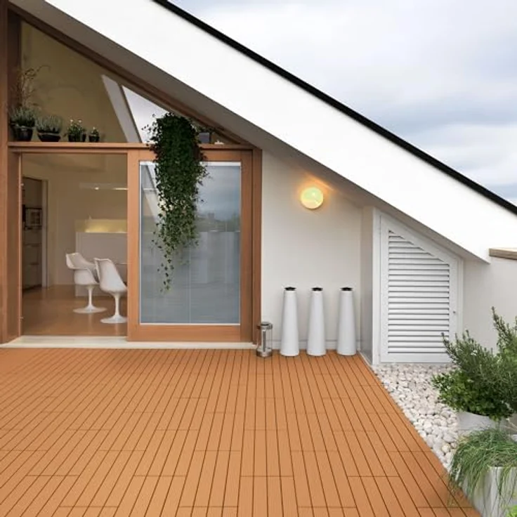 Terrassenfliesen 60x30 cm 6er Set für 1m² Hellbraun aus WPC – Bild 9