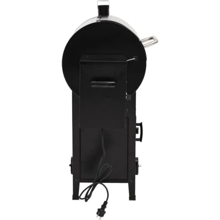 vidaXL Holzkohlegrill Pelletgrill mit Schornstein Schwarz 104 cm Eisen, 6-in-1 Funktion, einfache Reinigung – Bild 7