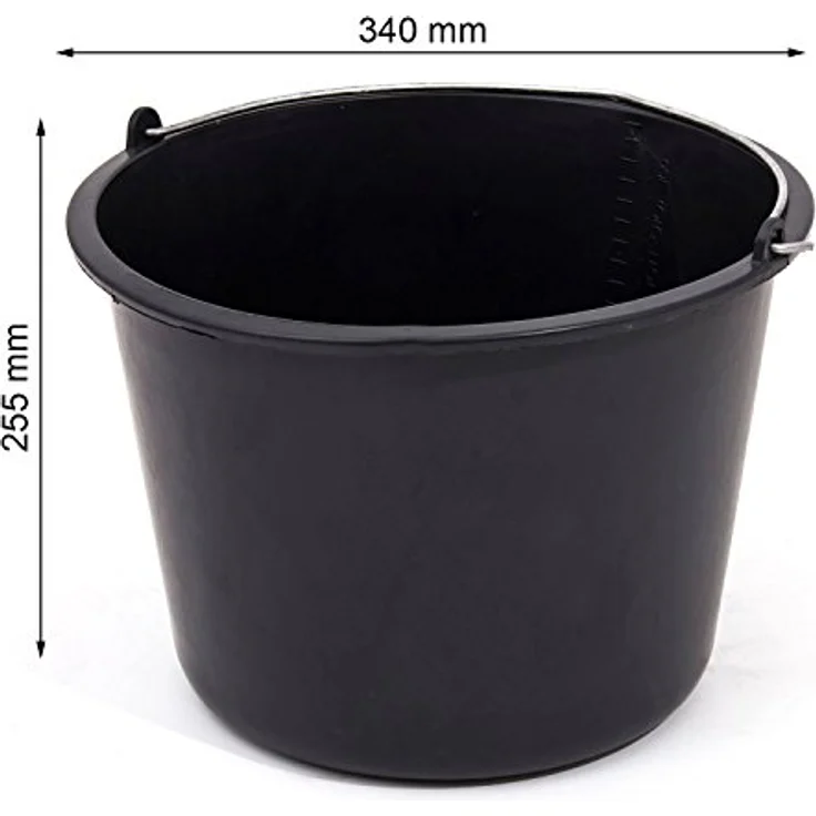 Baueimer 16L schwarz Maurereimer Zementeimer Wassereimer Schutteimer – Bild 2
