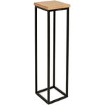 holz4home® Blumenständer Dekoständer aus Eichenholz Massiv Natur Geölt I Dekosäule Stahlrahmen, Loft- und Industriestil